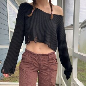 Urban Outfitters black distressed sweater